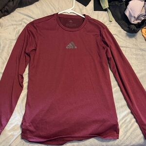 Adidas Women’s Long Sleeve Maroon Performance Shirt